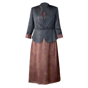 朵莹妈妈秋装套装连衣裙阔太太高贵洋气西装外套中老年春秋两件套