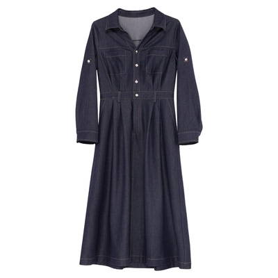 小个子专属原色单丹宁风连衣裙