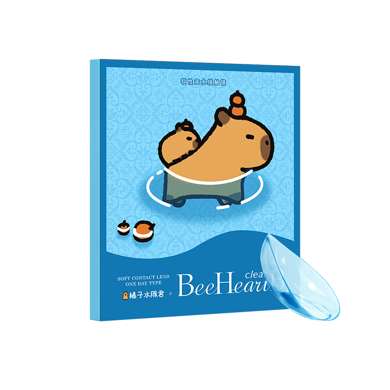 【618抢购】BeeHeartB卡皮巴拉联名日抛30片近视隐形眼镜蜜心妍