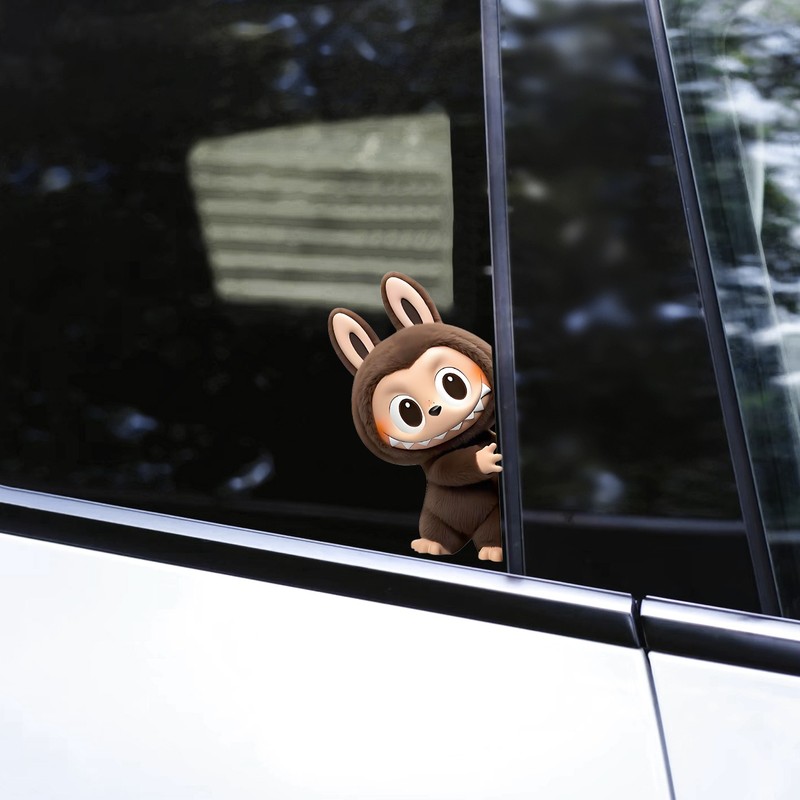 拉布布车贴labubu玩偶贴纸电动车装饰2025新款车窗贴车身划痕遮挡