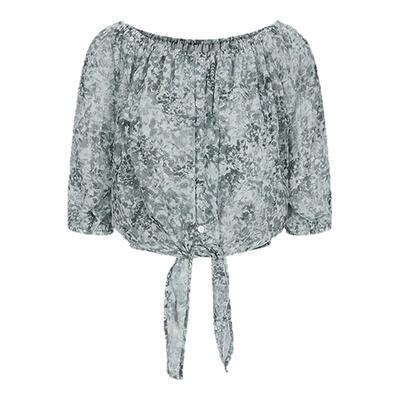 MOUSSY 春季新品南法度假风晕染碎花一字领衬衫028ISA30-4151