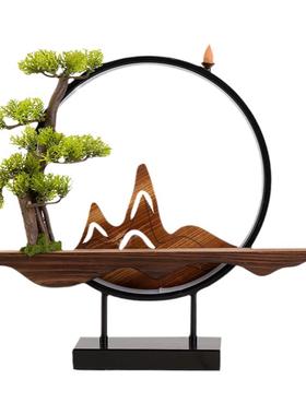 灯圈底座装饰摆件可发光桌面实木