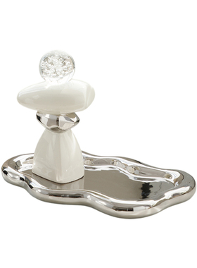 现代高档时至运来钥匙收纳摆件玄关入户进门口首饰手饰托盘装饰品