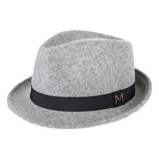 英伦复古M字母羊毛呢礼帽男女秋冬韩版潮保暖休闲百搭时尚爵士帽