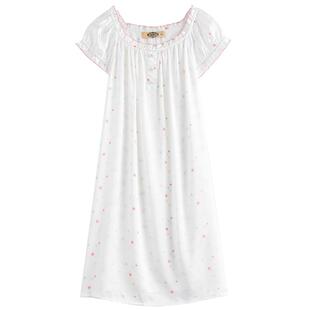 美标6A级真丝睡衣女夏短袖100%桑蚕丝睡裙春秋卡通重磅丝绸家居服