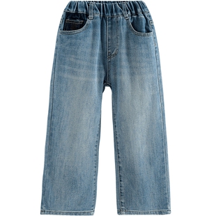 女童裤子春装2026新款春季女孩超好看宽松直筒裤休闲裤儿童牛仔裤