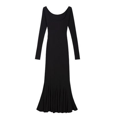 子秋冬长袖气质包臀纯欲长裙