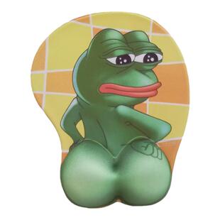 鼠标垫子女生家用学生宿舍办公悲伤蛙动漫硅胶滑鼠垫立体3d护腕托