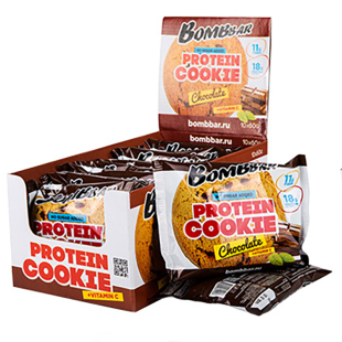 俄罗斯Bombbar蛋白曲奇巧克力代餐饼干饱腹零食曲奇饼干进口高端