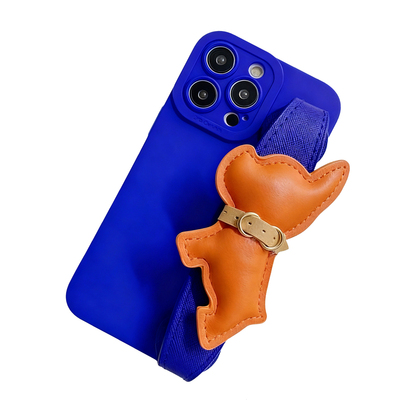 适用oppo A6手机壳Reno 14 13 K12K11K10K9斗牛犬手腕带FindX7X6X5X3X8S撞色A3A2A1 Pro蓝A32A97A55A56女A93s