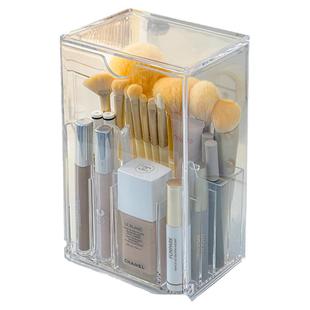 化妆刷收纳筒亚克力口红架分格眼影眉刷粉底刷置物架大容量笔刷桶