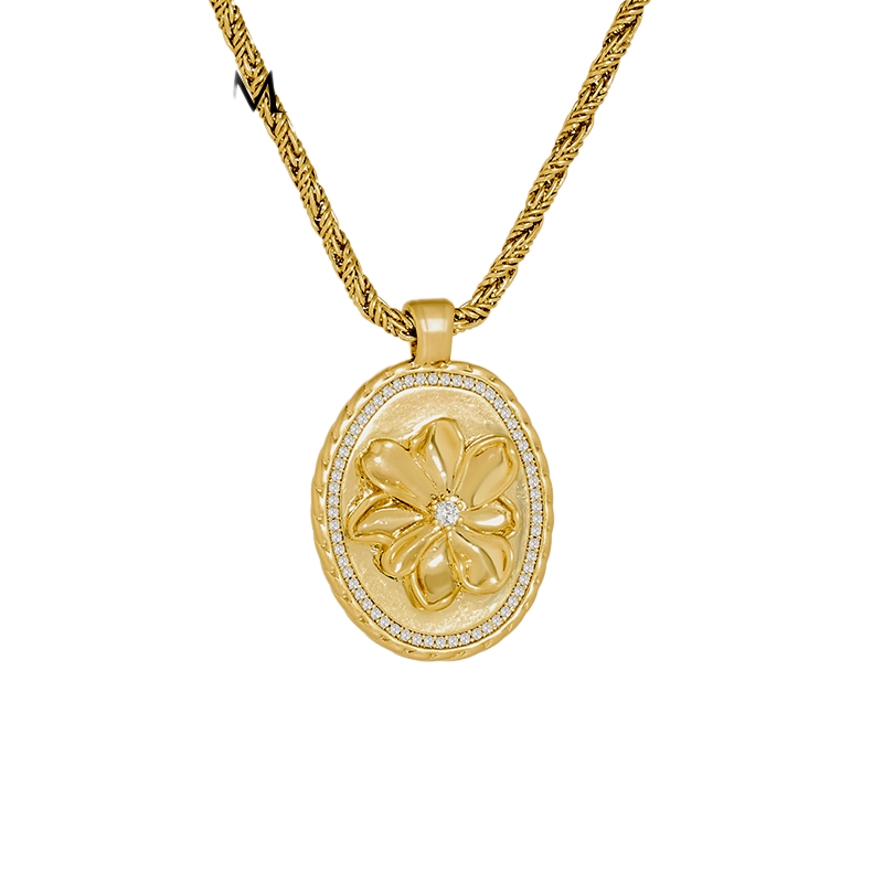 cotempBellis Oval/Coin25款貝利斯金色橢圓項鏈/吊墜寶石項鏈