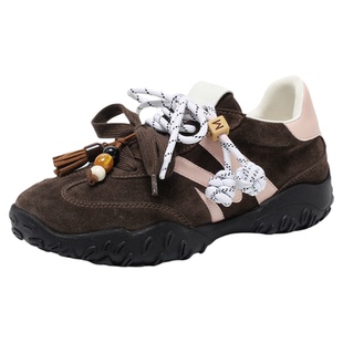 小码313233双鞋带德训鞋女小个子内增高复古阿甘鞋秋款真皮休闲鞋