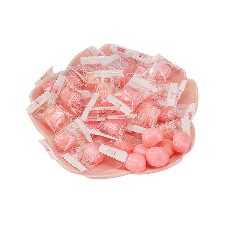 锦大白桃水果糖果汁在里面硬糖