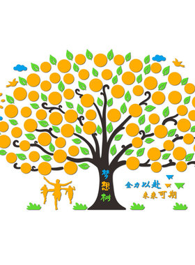 初高中梦想树许愿目标墙贴