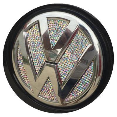 适用于大众镶钻途观速腾高尔夫POLO宝来捷达CC车标改装饰车贴钻石