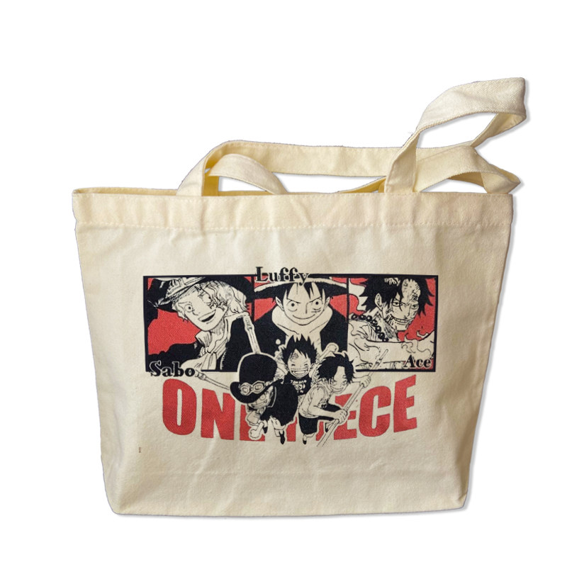 海贼王周边帆布袋航海王大容量托特包横款单肩包包ONE PIECE TOTE