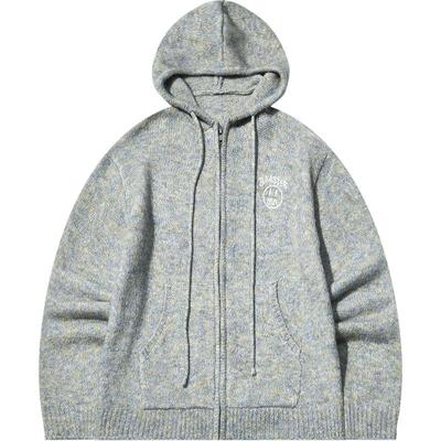 BEASTER鬼脸刺绣连帽针织开衫