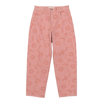 Marimekko【Unikko游霓可印花】潮酷阔腿牛仔裤26早春新款