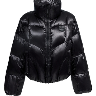 ONLY2025冬季新款NBA联名款90白鸭绒保暖立领宽松光泽感羽绒服女