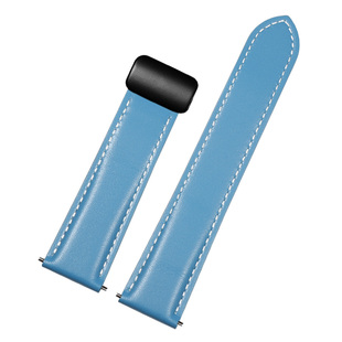 适配华为手表GT6/5真皮手表带watch4pro快拆棕色牛皮吸磁替换腕带