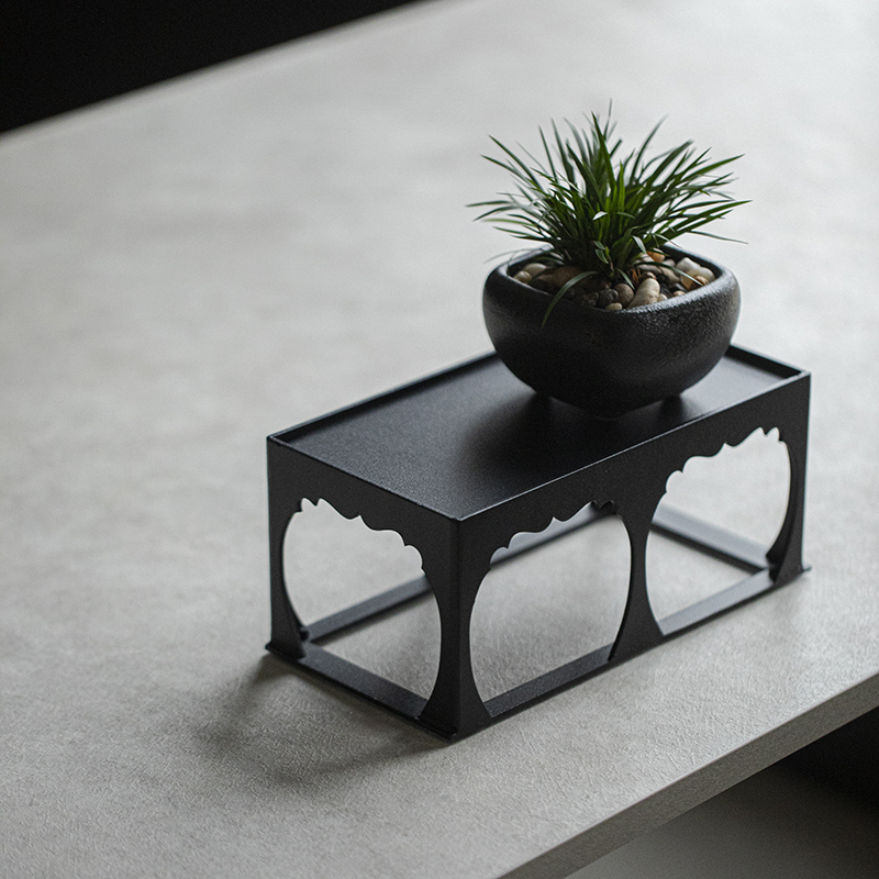 新疆包邮草木祠铁艺花架盆栽置物架菖蒲盆景底座茶具展示架茶杯收