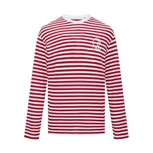 LILY2026春新款圣诞新年气质撞色内搭上衣通勤红色条纹长袖T恤女