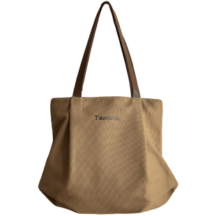 原创设计韩版慵懒百搭通勤帆布托特包百搭休闲文艺学生单肩手提包