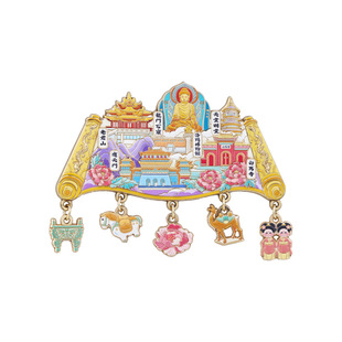 龙门石窟冰箱贴洛阳文创金属磁贴应天门白马寺老君山天坛明堂纪念