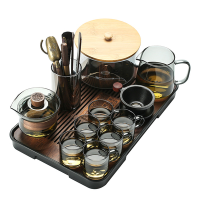 功夫茶具套装防烫玻璃盖碗泡茶杯