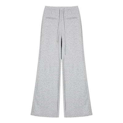 pusumede 空气云朵裤 仿铜氨直筒阔腿休闲裤女针织卫裤垂感长裤