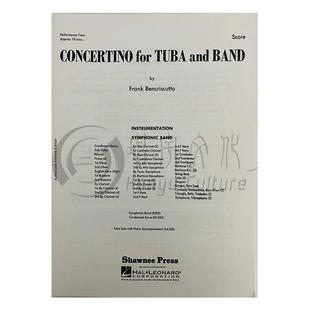 大号小协奏曲 本克里希库托 Shawnee Press原版乐谱书 Bemcriscutto CONCERTINO FOR TUBA AND BAND Condensed Score HL35004654