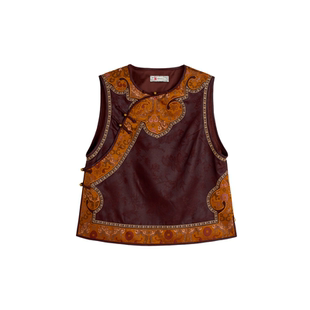 宫小妍 【红云纱·锦瑟】非遗大秀桑蚕丝新中式马甲5080239