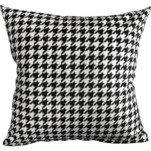 轻奢客厅沙发靠垫靠枕黑白格子大靠背长方千鸟格抱床头枕套不含芯