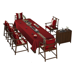 中国风禅意红色桌布轻奢高级感新中式茶布茶桌布茶台长方形专用布