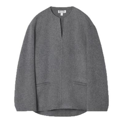 【现货】NOTHING WRITTEN休闲版型半开领羊毛混纺通勤上衣秋新品