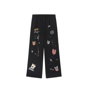 US联邦街牌9周年满印卫裤美式宽松透气排汗街舞嘻哈休闲长裤男