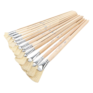 新概念skyists 原木扇形笔908 水粉笔 猪鬃油画笔 丙烯画笔型号选