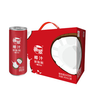 画景鲜椰子汁245mlx12瓶整箱礼盒装铁罐生榨椰汁饮料春节送礼饮品