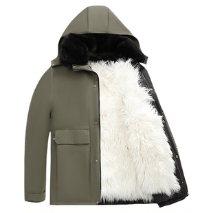 25年新款羊毛内胆棉袄皮毛一体冬季中老年男士东北棉衣羊皮袄冬季