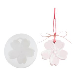 春日粉樱 樱花挂牌硅胶模具 diy衣橱车载香薰挂牌蜡烛石膏扩香石