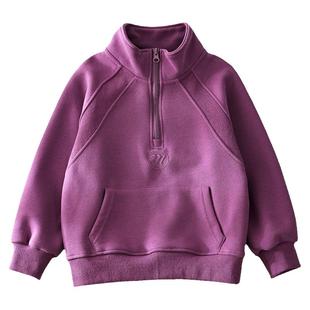 女童卫衣春季2026新款童装儿童休闲半拉链立领上衣大童时髦套头衫