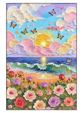 浪漫花海A Sea of romantic flowers 客厅童话风景清新家居装饰画