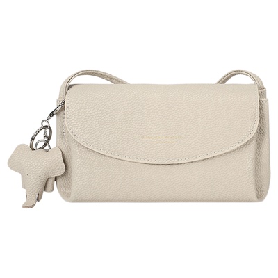 稻草人包包时尚牛皮百搭小方包单肩包简约真皮小众通勤斜挎包女包