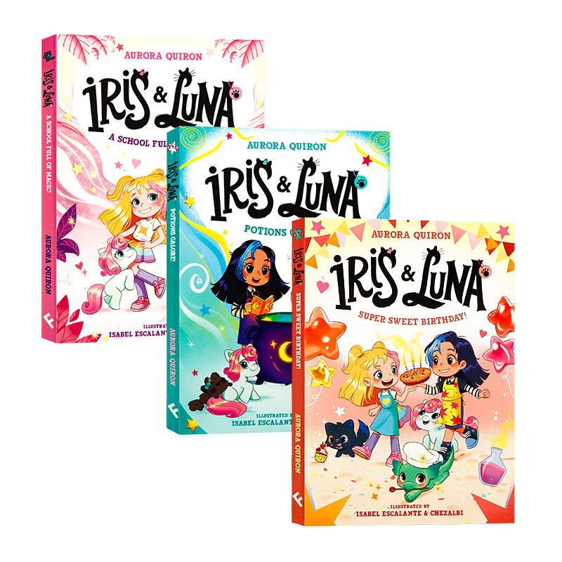 艾瑞斯和露娜3册 英文原版 Iris and Luna 友谊与成长主题奇幻魔法冒险章节桥梁书小学生英语课外读物故事书全彩插图 平装