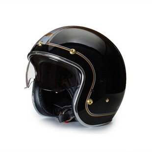 台湾Feture雕虎头盔复古Vespa海鸟电动踏板骑行男女通勤3/4半盔