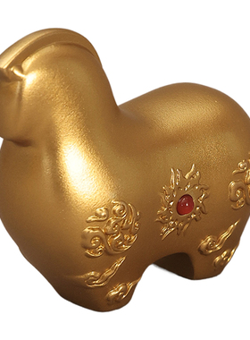 紫巅高档纯铜牛马生肖摆件家居