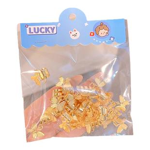 儿童金属蝴蝶发扣女童开口编发脏脏辫女孩固定辫子发卡嘻哈风头饰