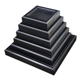 纯黑玻璃中空相框镜面昆虫蝴蝶标本植物手工DIY材料正方形框摆台