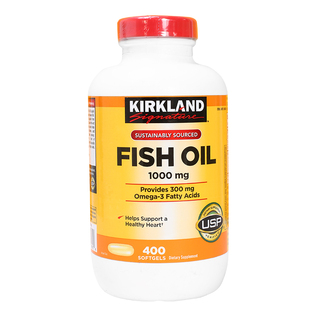 美国直邮Kirkland 柯克兰fish oil深海鱼油omega3软胶囊健身400粒